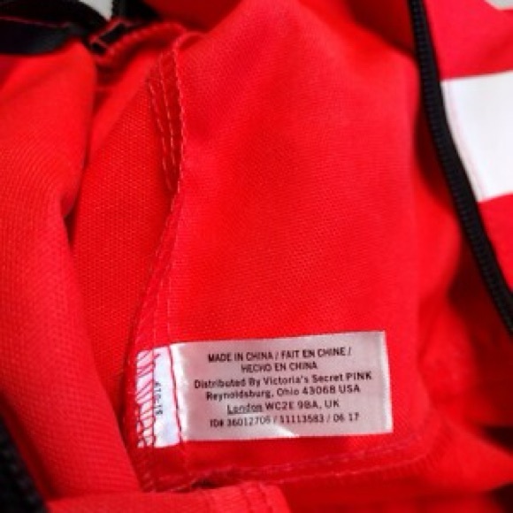 PINK Victoria's Secret neon orange/red duffle bag - Picture 2 of 5